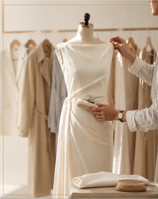 Designer garments and tailored suits dry cleaned at BLANC Chelsea